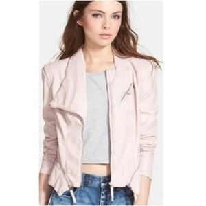 Blanknyc Faux Leather Jacket in Light Pink - Size XS